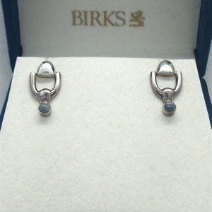 925 Door Knocker Aquamarine Earrings